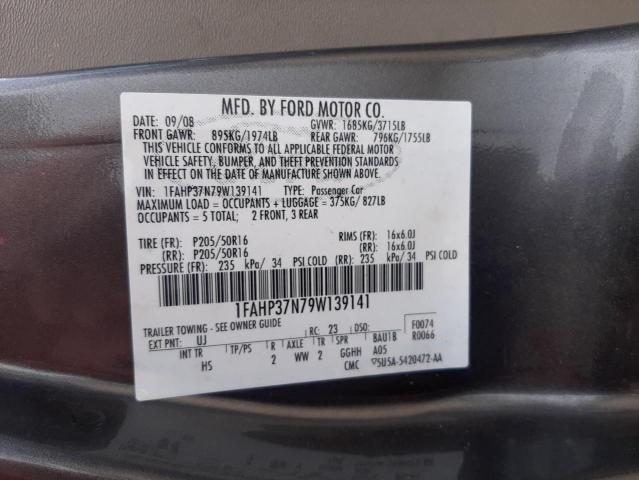 Photo 10 from auction – 2009 FORD FOCUS SEL with VIN 1FAHP37N79W139141