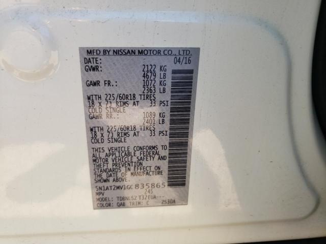Photo 10 from auction – 2016 NISSAN ROGUE with VIN 5N1AT2MV1GC835865