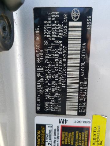 Photo 10 from auction – 2010 TOYOTA CAMRY BASE with VIN 4T1BF3EK0AU082997