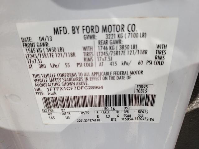 Photo 10 from auction – 2013 FORD F150 SUPER with VIN 1FTFX1CF7DFC28964