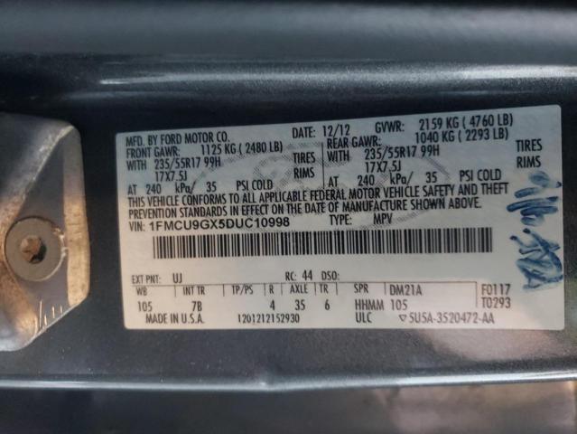 Photo 10 from auction – 2013 FORD ESCAPE SE with VIN 1FMCU9GX5DUC10998