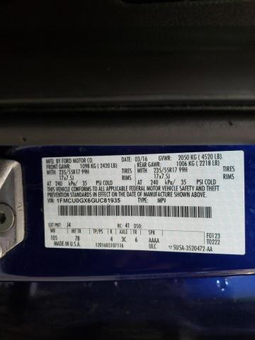 Photo 10 from auction – 2016 FORD ESCAPE SE with VIN 1FMCU0GX6GUC81935