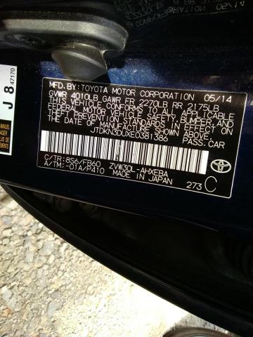 Photo 10 from auction – 2014 TOYOTA PRIUS with VIN JTDKN3DUXE0381386