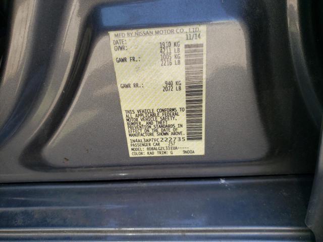 Photo 10 from auction – 2015 NISSAN ALTIMA 2.5 with VIN 1N4AL3AP7FC222735