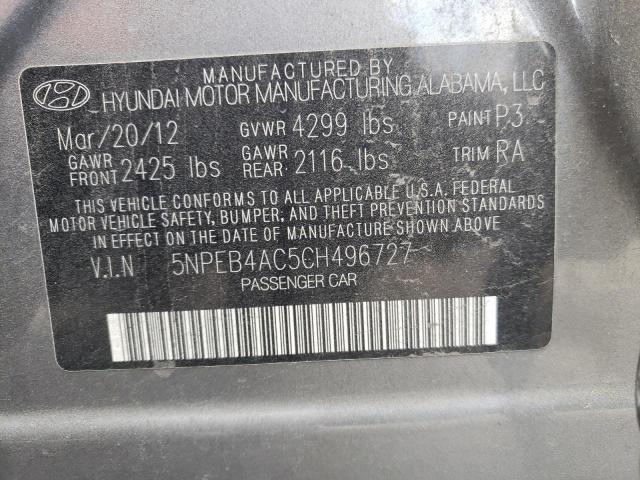 Photo 10 from auction – 2012 HYUNDAI SONATA GLS with VIN 5NPEB4AC5CH496727