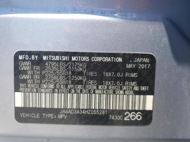 Photo 10 from auction – 2017 MITSUBISHI OUTLANDER with VIN JA4AD3A34HZ055281