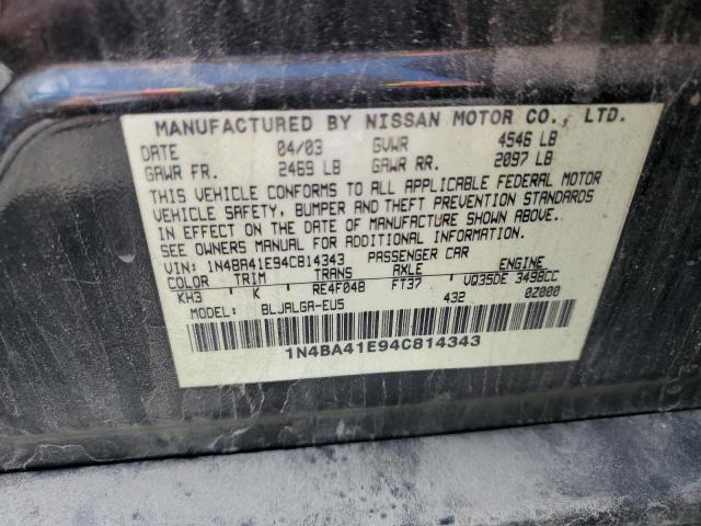 Photo 10 from auction – 2004 NISSAN MAXIMA SE with VIN 1N4BA41E94C814343