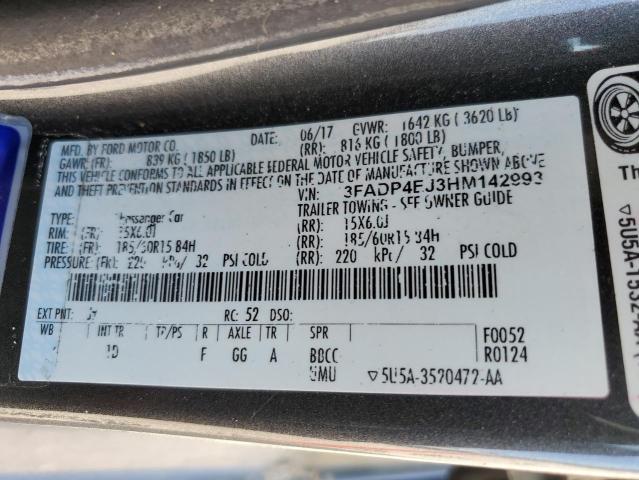Photo 10 from auction – 2017 FORD FIESTA SE with VIN 3FADP4EJ3HM142993