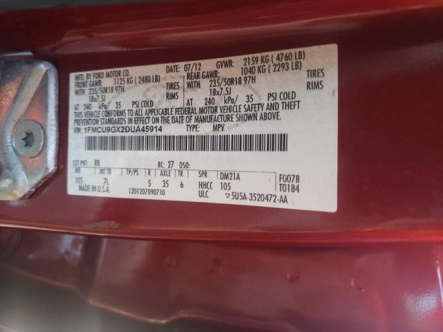 Photo 10 from auction – 2013 FORD ESCAPE SE with VIN 1FMCU9GX2DUA45914