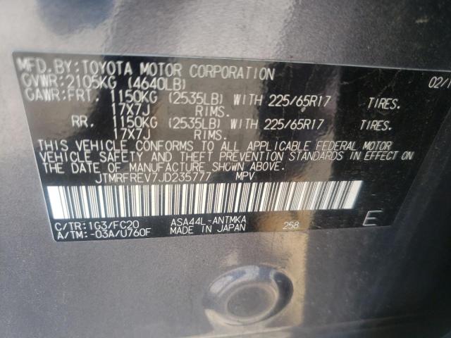 Photo 10 from auction – 2018 TOYOTA RAV4 ADVEN with VIN JTMRFREV7JD235777