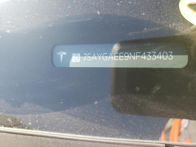 Photo 10 from auction – 2022 TESLA MODEL Y with VIN 7SAYGAEE9NF433403