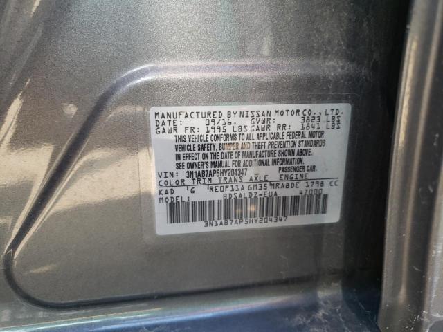 Photo 10 from auction – 2017 NISSAN SENTRA with VIN 3N1AB7AP5HY204347