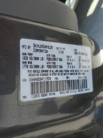 Photo 10 from auction – 2004 DODGE DURANGO SL with VIN 1D4HB48D84F117570