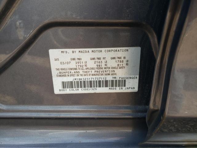 Photo 10 from auction – 2007 MAZDA 3 S with VIN JM1BK323171737112