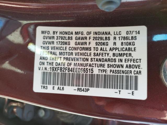 Photo 10 from auction – 2014 HONDA CIVIC EX with VIN 19XFB2F84EE066515