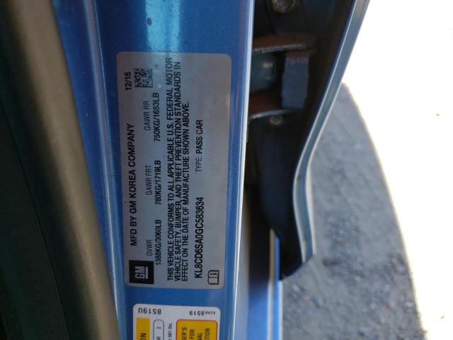 Photo 10 from auction – 2016 CHEVROLET SPARK 1LT with VIN KL8CD6SA0GC583634