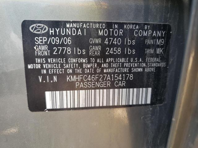 Photo 10 from auction – 2007 HYUNDAI AZERA SE with VIN KMHFC46F27A154178