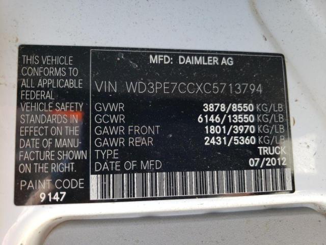 Photo 10 from auction – 2012 MERCEDES-BENZ SPRINTER 2 with VIN WD3PE7CCXC5713794