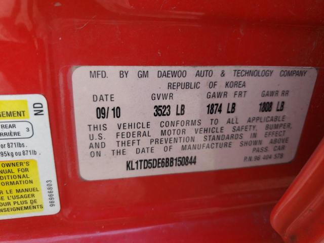 Photo 10 from auction – 2011 CHEVROLET AVEO LS with VIN KL1TD5DE6BB150844