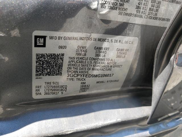 Photo 10 from auction – 2021 CHEVROLET SILVERADO with VIN 3GCPYFED9MG106017