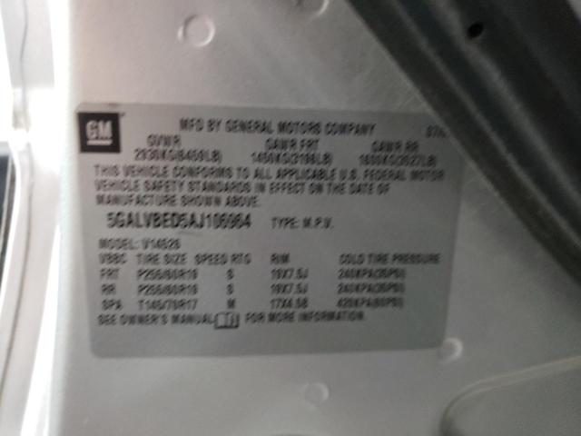 Photo 10 from auction – 2010 BUICK ENCLAVE CX with VIN 5GALVBED5AJ106964