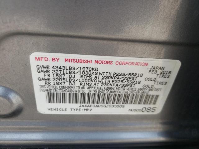 Photo 10 from auction – 2016 MITSUBISHI OUTLANDER with VIN JA4AP3AU0GZ035009