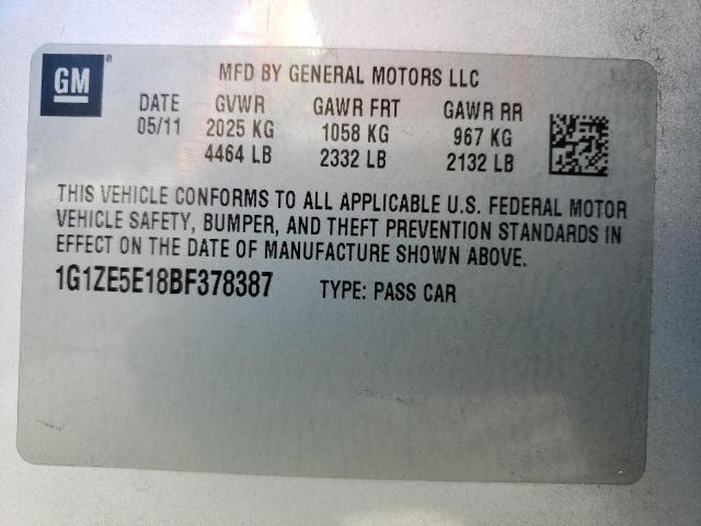 Photo 10 from auction – 2011 CHEVROLET MALIBU LTZ with VIN 1G1ZE5E18BF378387