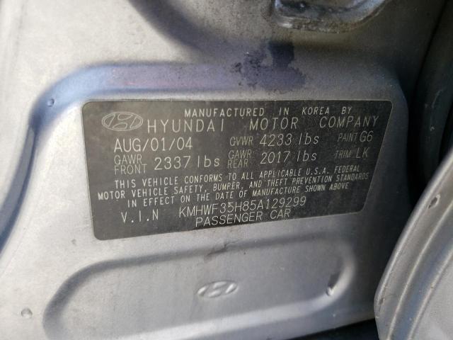 Photo 10 from auction – 2005 HYUNDAI SONATA GLS with VIN KMHWF35H85A129299