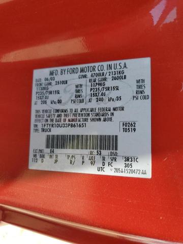 Photo 10 from auction – 2003 FORD RANGER with VIN 1FTYR10U33PB61651