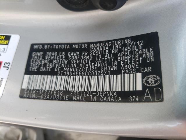 Photo 10 from auction – 2013 TOYOTA COROLLA S with VIN 2T1BU4EE9DC007971