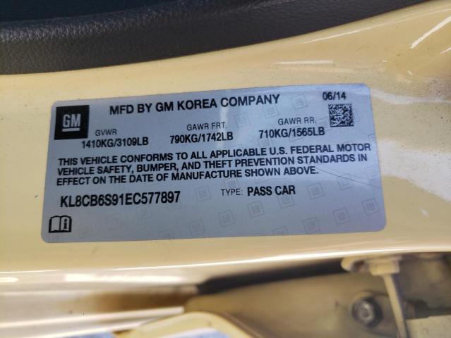 Photo 10 from auction – 2014 CHEVROLET SPARK LS with VIN KL8CB6S91EC577897