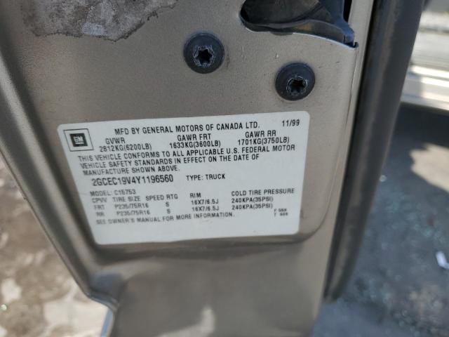 Photo 10 from auction – 2000 CHEVROLET SILVERADO with VIN 2GCEC19V4Y1196560