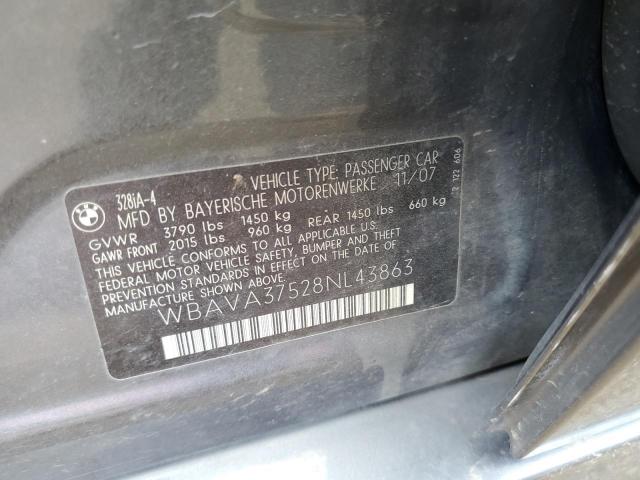 Photo 10 from auction – 2008 BMW 328 I with VIN WBAVA37528NL43863