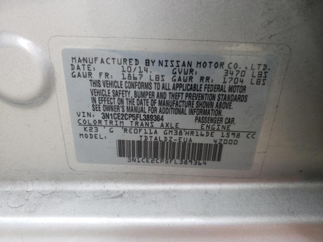 Photo 10 from auction – 2015 NISSAN VERSA NOTE with VIN 3N1CE2CP5FL389364