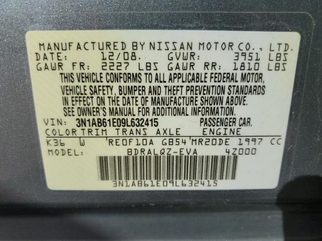Photo 10 from auction – 2009 NISSAN SENTRA 2.0 with VIN 3N1AB61E09L632415