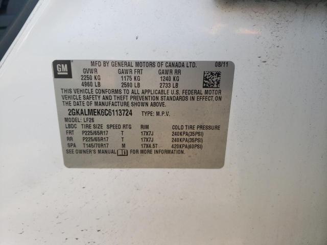 Photo 10 from auction – 2012 GMC TERRAIN SL with VIN 2GKALMEK6C6113724
