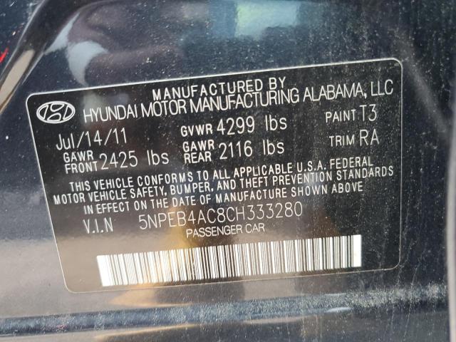 Photo 10 from auction – 2012 HYUNDAI SONATA GLS with VIN 5NPEB4AC8CH333280