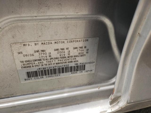 Photo 10 from auction – 2007 MAZDA 3 I with VIN JM1BK12FX71641932