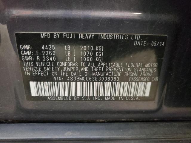 Photo 10 from auction – 2014 SUBARU LEGACY 2.5 with VIN 4S3BMCC63E3038083