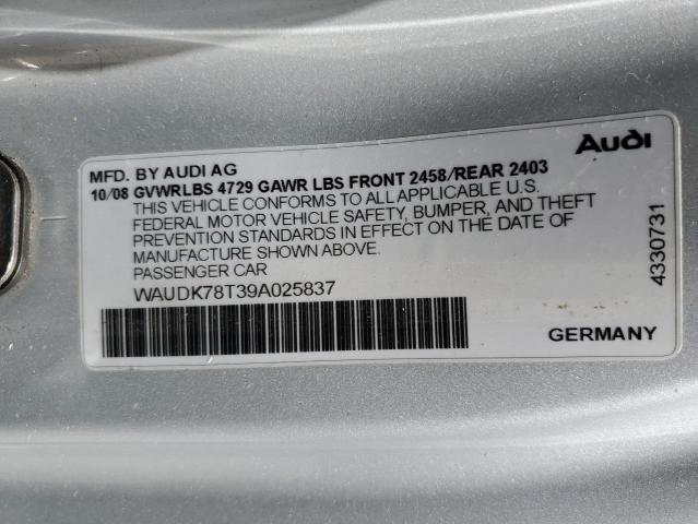Photo 10 from auction – 2009 AUDI A5 QUATTRO with VIN WAUDK78T39A025837