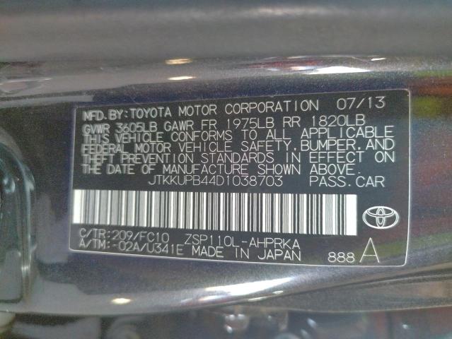 Photo 10 from auction – 2013 TOYOTA SCION with VIN JTKKUPB44D1038703