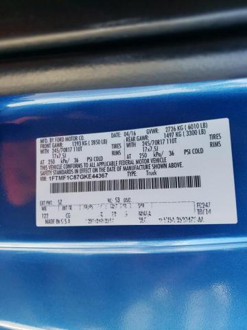 Photo 10 from auction – 2016 FORD F150 with VIN 1FTMF1C87GKE44367