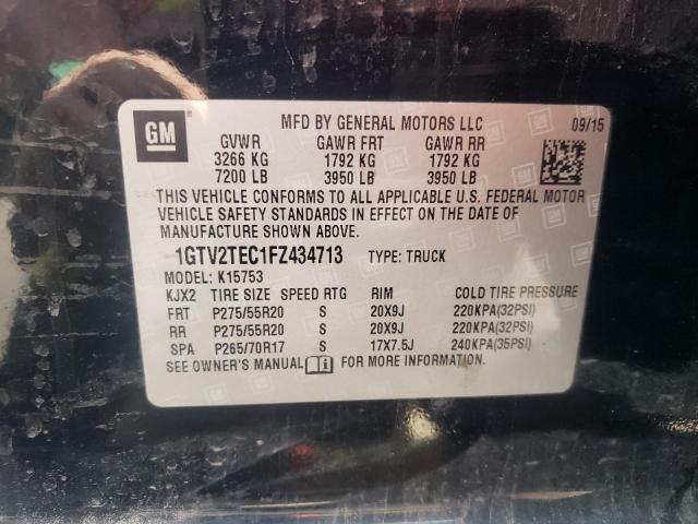 Photo 10 from auction – 2015 GMC SIERRA K15 with VIN 1GTV2TEC1FZ434713