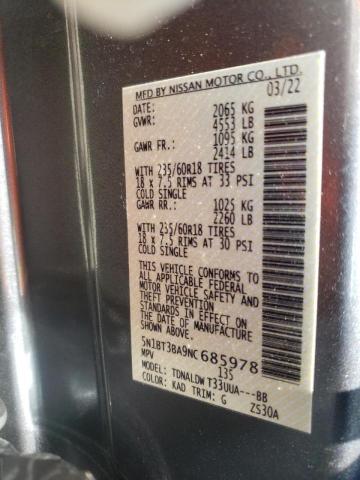 Photo 10 from auction – 2022 NISSAN ROGUE with VIN 5N1BT3BA9NC685978