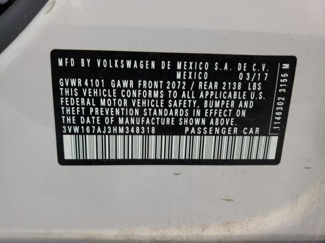 Photo 10 from auction – 2017 VOLKSWAGEN JETTA S with VIN 3VW167AJ3HM348318