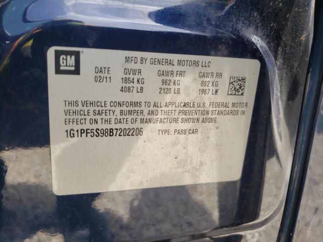 Photo 10 from auction – 2011 CHEVROLET CRUZE LT with VIN 1G1PF5S98B7202206