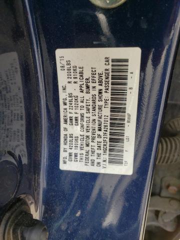 Photo 10 from auction – 2015 HONDA ACCORD LX with VIN 1HGCR2F37FA267012