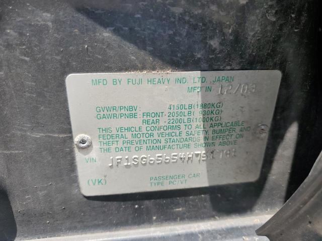 Photo 10 from auction – 2004 SUBARU FORESTER 2 with VIN JF1SG65654H751791