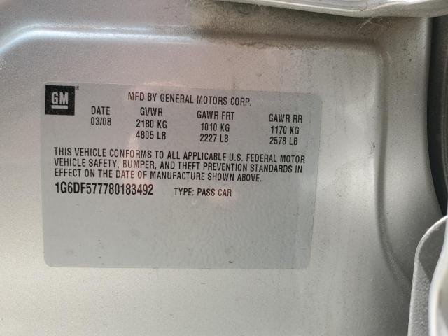 Photo 10 from auction – 2008 CADILLAC CTS with VIN 1G6DF577780183492