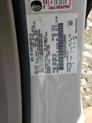 Photo 10 from auction – 2012 FORD FUSION SEL with VIN 3FAHP0JA6CR389694
